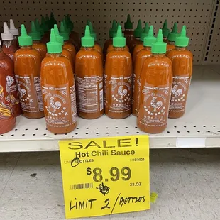 7/22/23 Sriracha for $9/bottle