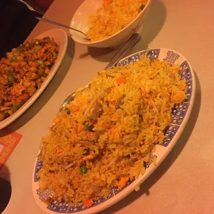 Combo fried rice and egg foo young