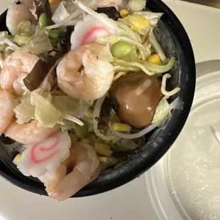 Seafood Ramen bowl with two extra eggs by far the best food in Hampstead