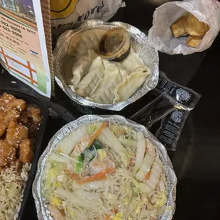 Shrimp  mi fun &amp; steamed dumplings