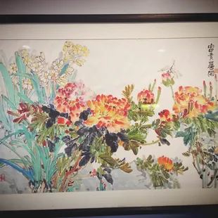 a painting of flowers