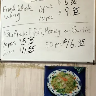 Fried whole wings,and flavor wings(cut half)