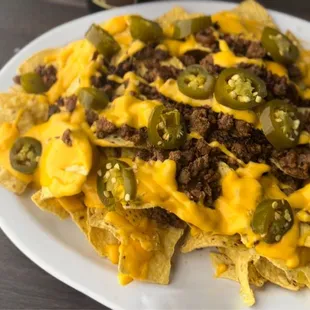 a plate of nachos