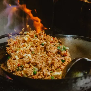 Fried rice in wok