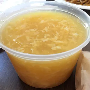 Egg drop soup...thick and flavorful