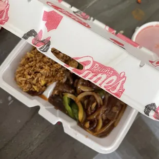 Pepper steak w fried rice