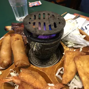 BoBo platter. I'm mesmerized by the open flame. LOL.