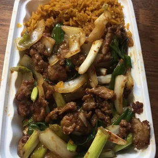 Mongolian Beef Combination Platter
