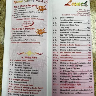 menu