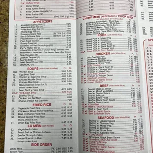 sushi and sashimi, menu