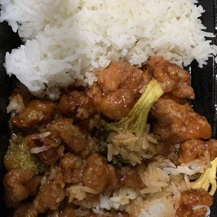 General Tso&apos;s Chicken- (full portion not shown-due to a very hungry son )