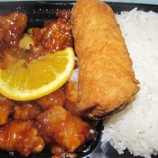 Orange chicken lunch special $6.25