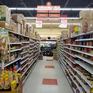 the aisles of a grocery store