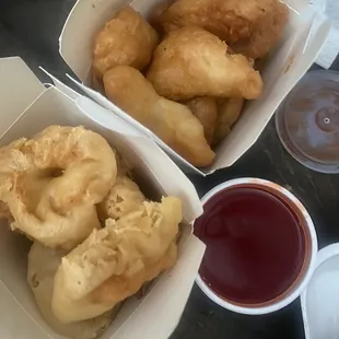 Sweet &amp; Sour Chicken and Sweet &amp; Sour Shrimp both pint size