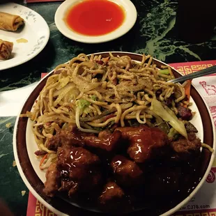 Orange chicken , chow mien .