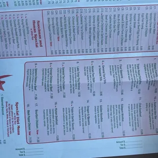 New Menu Prices