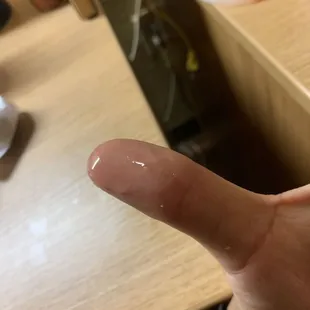 All the oil just from holding onto the shrimp