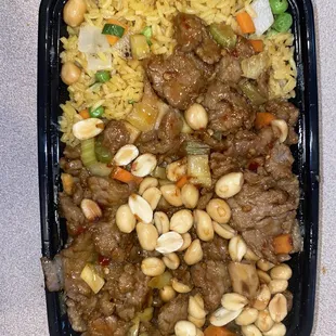 Kung Pao Beef Combo-extra beef/no green peppers