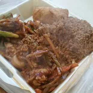 Szechuan Chicken Lunch Combo - Smoking hot, but not good