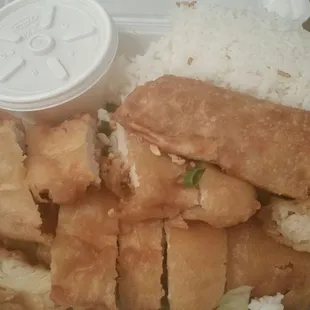 #1 Dinner Combo - Almond Boneless Chicken with White Rice