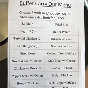 menu
