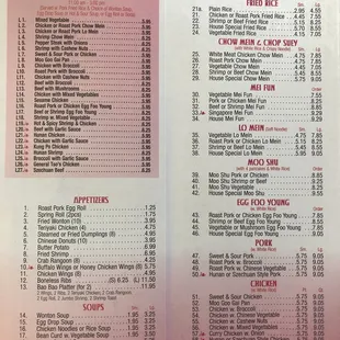 menu