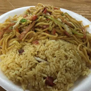 Pork fried Lo Mein and Pork fried rice