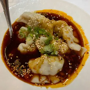 Dumplings in hot chili oil