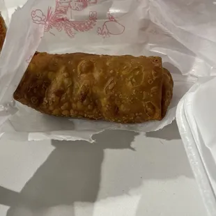 Chicken egg roll. Huge but bland