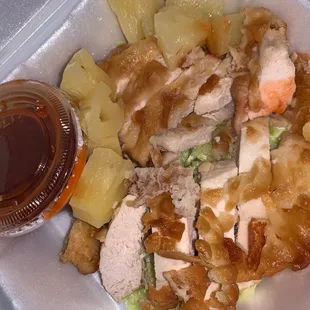 Pineapple chicken tasted old