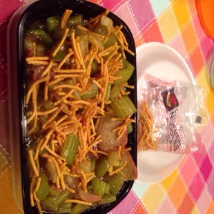 This is what we received when we specifically ordered PAN FRIED NOODLES.