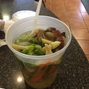 Hong Kong Vegetable Noodle Soup. My Daddy&apos;s All Time Favorite Here except the noodles were thicker, yet he didn&apos;t mind.