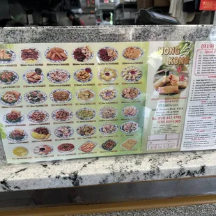 Menu 1 on display in front of cashier