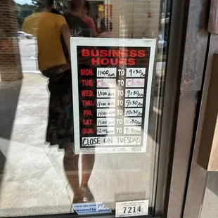 Business hours as of 6/28/24