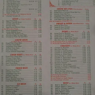 Menu left half