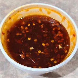 General Tso's sauce - nice to actually see pepper flakes and seeds in it, it needs to be spicy!