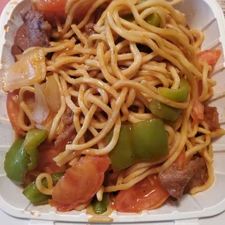 Tomato Beef Chow Mein