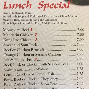 Lunch specials