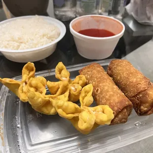 Fried Cream Cheese Wonton and Egg Rolls