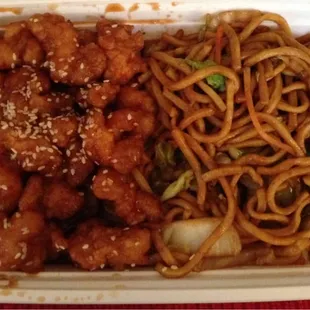 Sesame chicken lo mein.