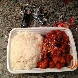 Enough sesame chicken for 2.