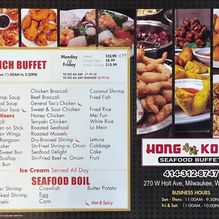 Lunch Buffet Menu $13.99