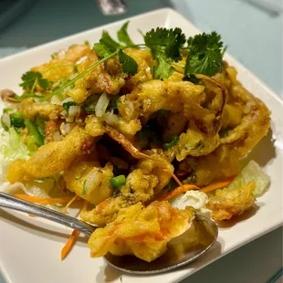 a plate of fried food