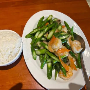 Shrimp with Asparagus Dinner