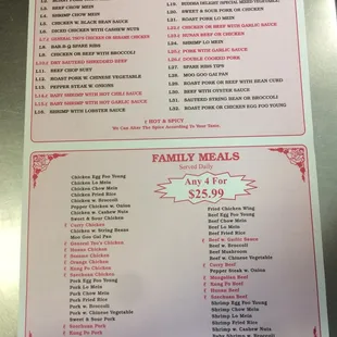 menu