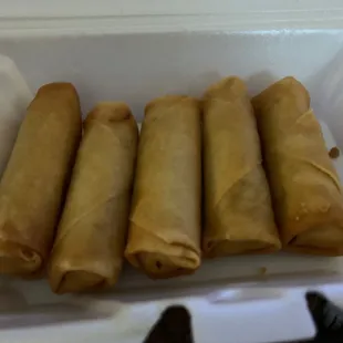 A2. Fried Harvest Spring Rolls are delicious!