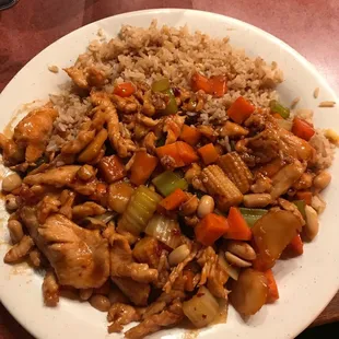 Kung pao chicken 10 out 10. Spicy chicken with the perfect compliment of crunch with the peanut and fresh vegetables.