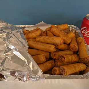 50 shrimp/pork egg rolls. $38. Must order in advance. 5 out of 5.