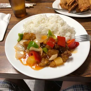 Sweet and Sour Pork on Rice
