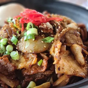 a close up of a bowl of food